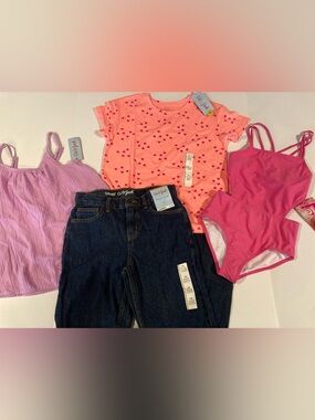 NWT Girls’ Clothes Bundle ~ Jeans, Kanu Surf Swim, Tops ~ L 10/12 ~ 4 Pcs